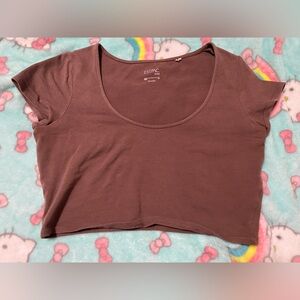 pacsun light brown/taupe crop top